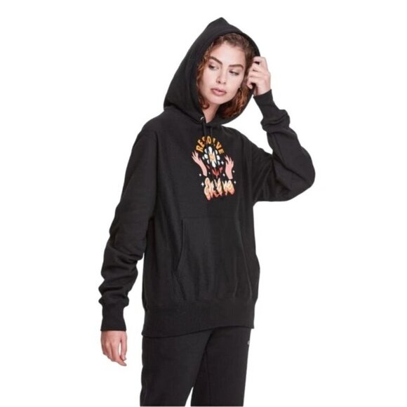 Champion X Steffi Lynn Hoodie Reverse Weave Small Black Resolve To Evolve NEW - Picture 1 of 16